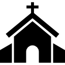 Church Icon. Vector Style Is Flat Iconic Symbol, Black Color 