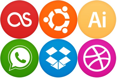 Flat Circle Square Android Icons Editorial Stock Photo 