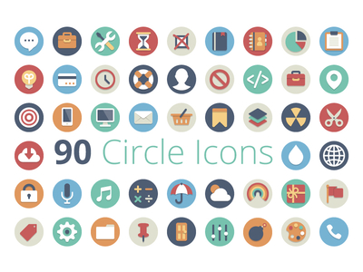 110 Meroo Flat Colorful Circle Icons Pack - http://www.welovesolo 