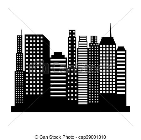 Buildings trees and plants in cityscape view - Free buildings icons