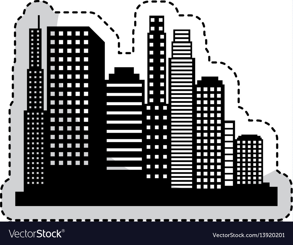 Cityscape Buildings Isolated Icon Stock Vector 535495894 