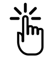 Click Here Hand Sign Icon Press Stock Vector 567797434 - 