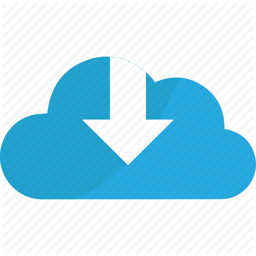 Arrow down inside a cloud outline Icons | Free Download