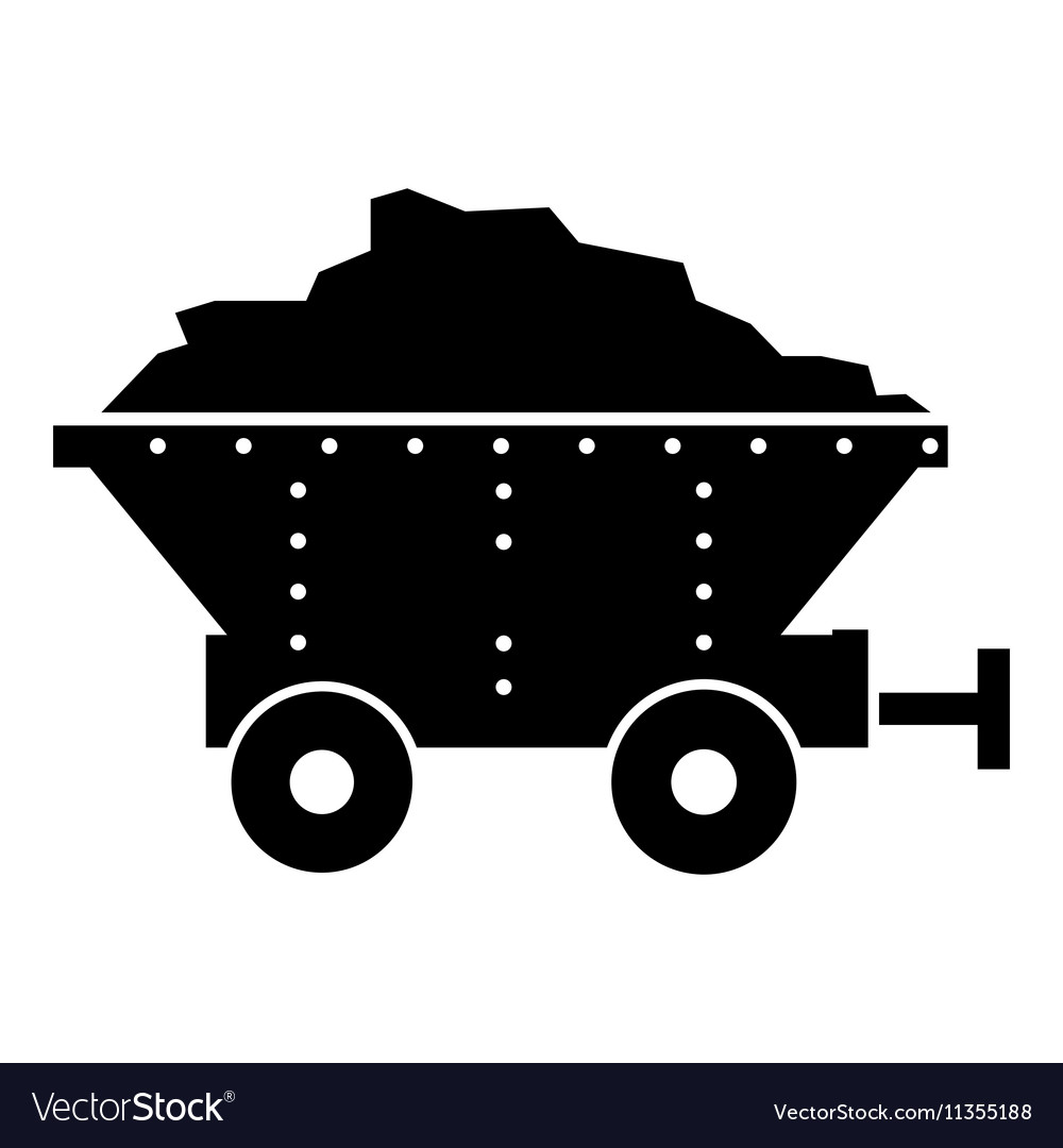 Cart On Wheels Coal Icon Simple Stock Vector 509004490 - 