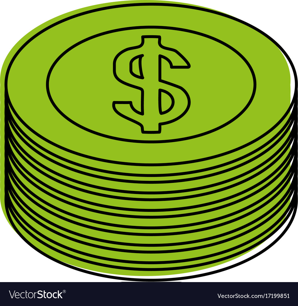 Cash, coin-stack, coins, currency, line-icon, money, stack icon 