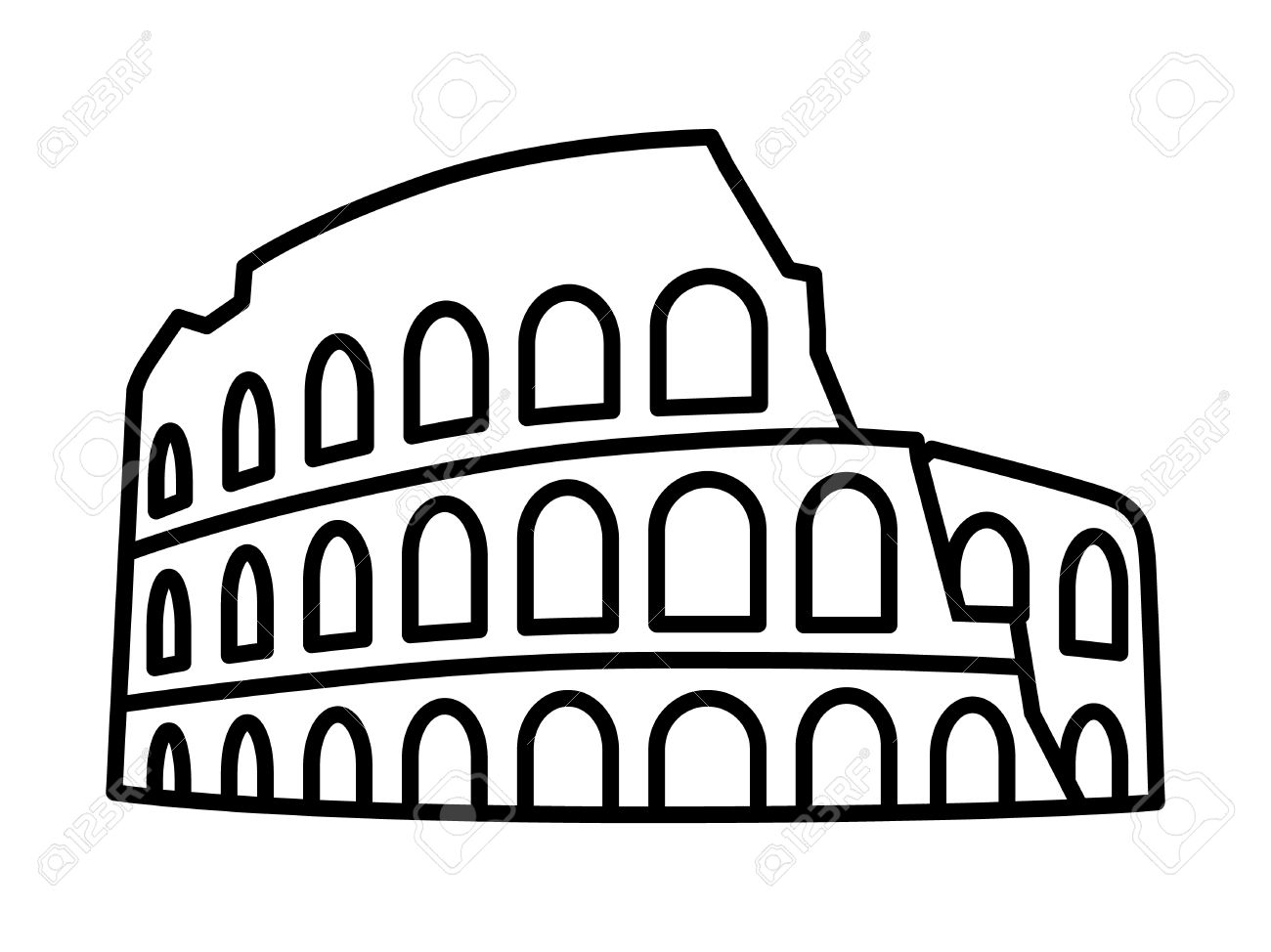 Rome Colosseum Sign Italian Famous Landmark Stock Vector 593629409 