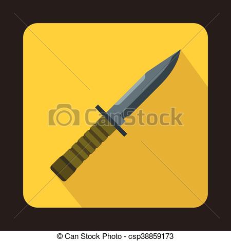 Military combat knife icon in cartoon style Vector Image