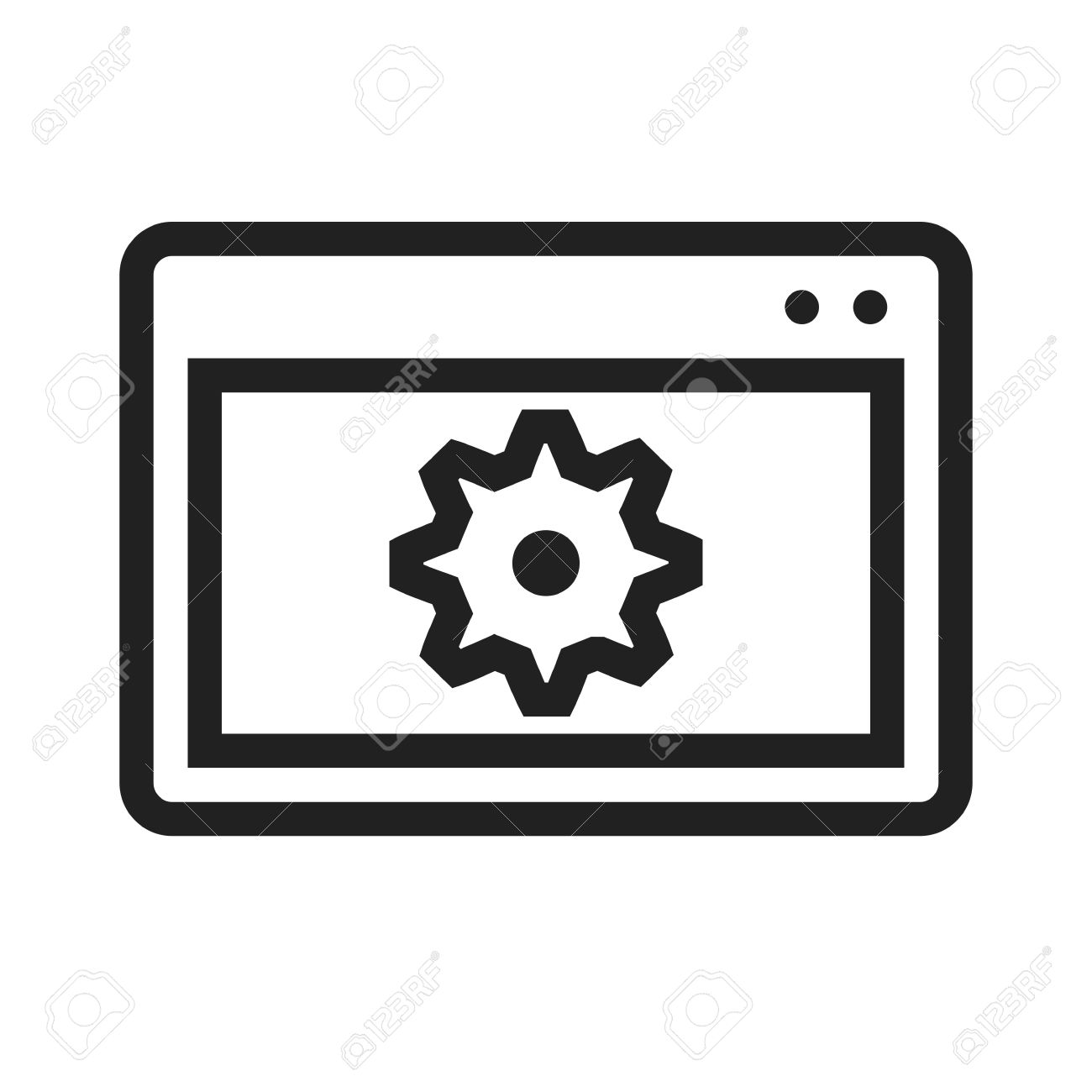 Archive, computer engineering, development, folder with gear 
