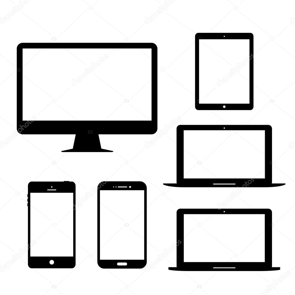Monitor, Tablet Computer And Mobile Phone Stock Illustration 