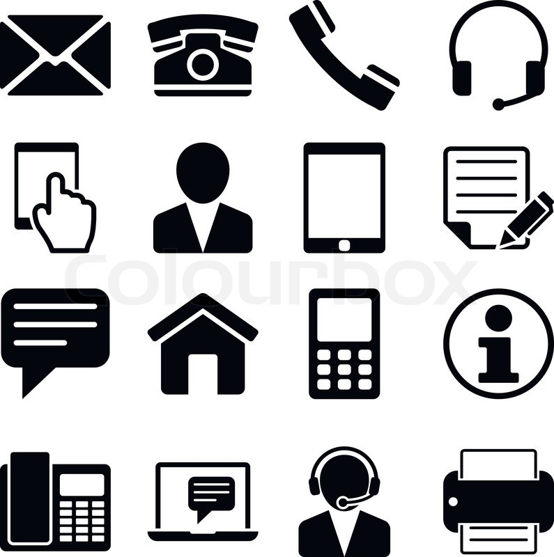 Contact icons silhouette set - Vector download