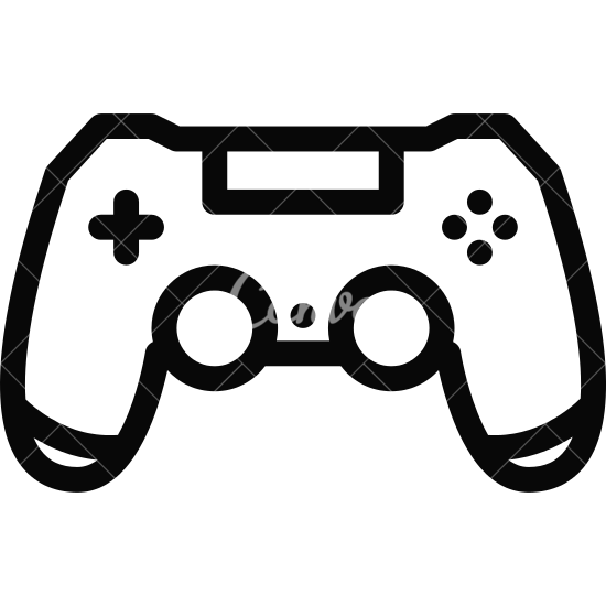 game controler icon, vector illustration, black sign on isolated 