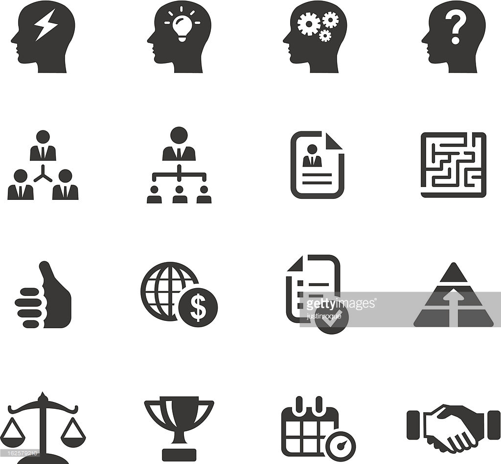 Business Man Vector Icons Set On Gray. Stock Vector - Illustration 