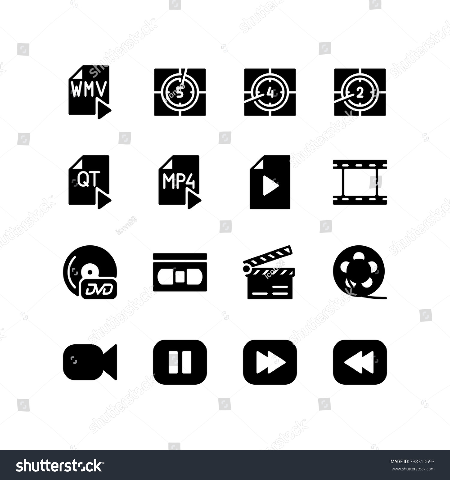 Film Countdown Timer File Format Icon Stock Vector 738310693 