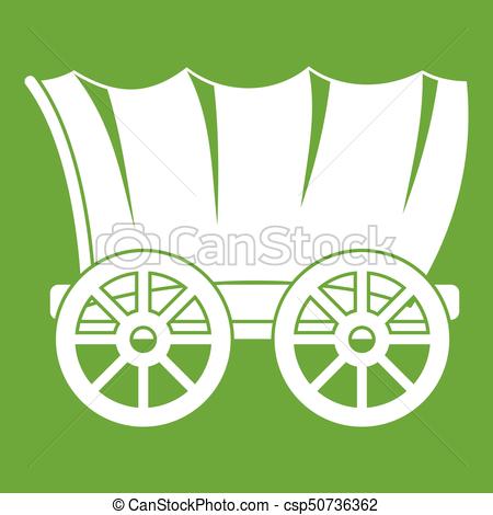 Ancient western covered wagon icon, outline style Stock Vector Art 