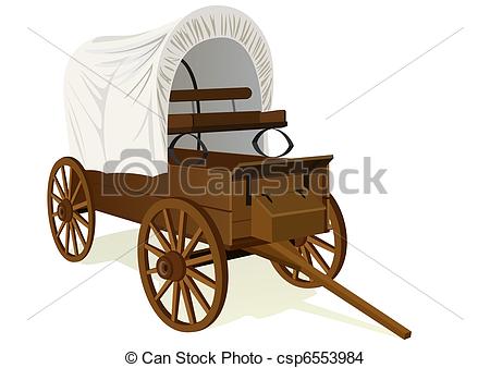 Ancient western covered wagon icon, outline style. Ancient 