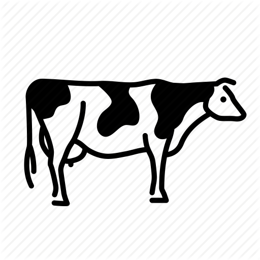 Animals Cow Icon  Style: Simple Black