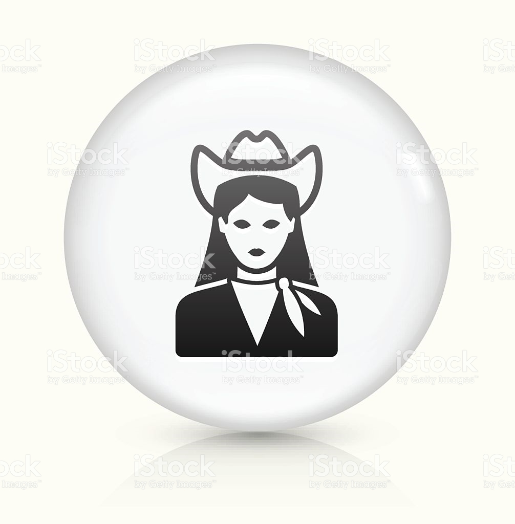 Cowgirl Icon On Shiny Color Circle Buttons Vector Art | Getty Images