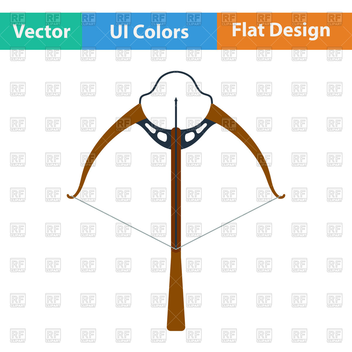 Flat style colored medieval crossbow arrow icon Vector Image