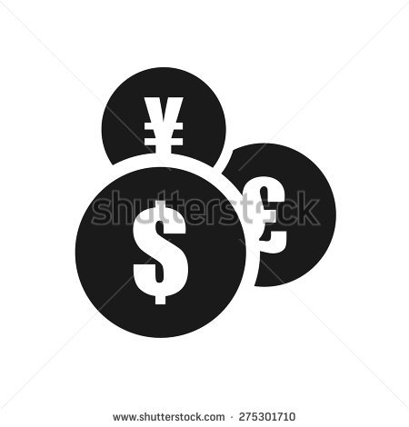 Different Currencies icon Stock image and royalty-free vector 