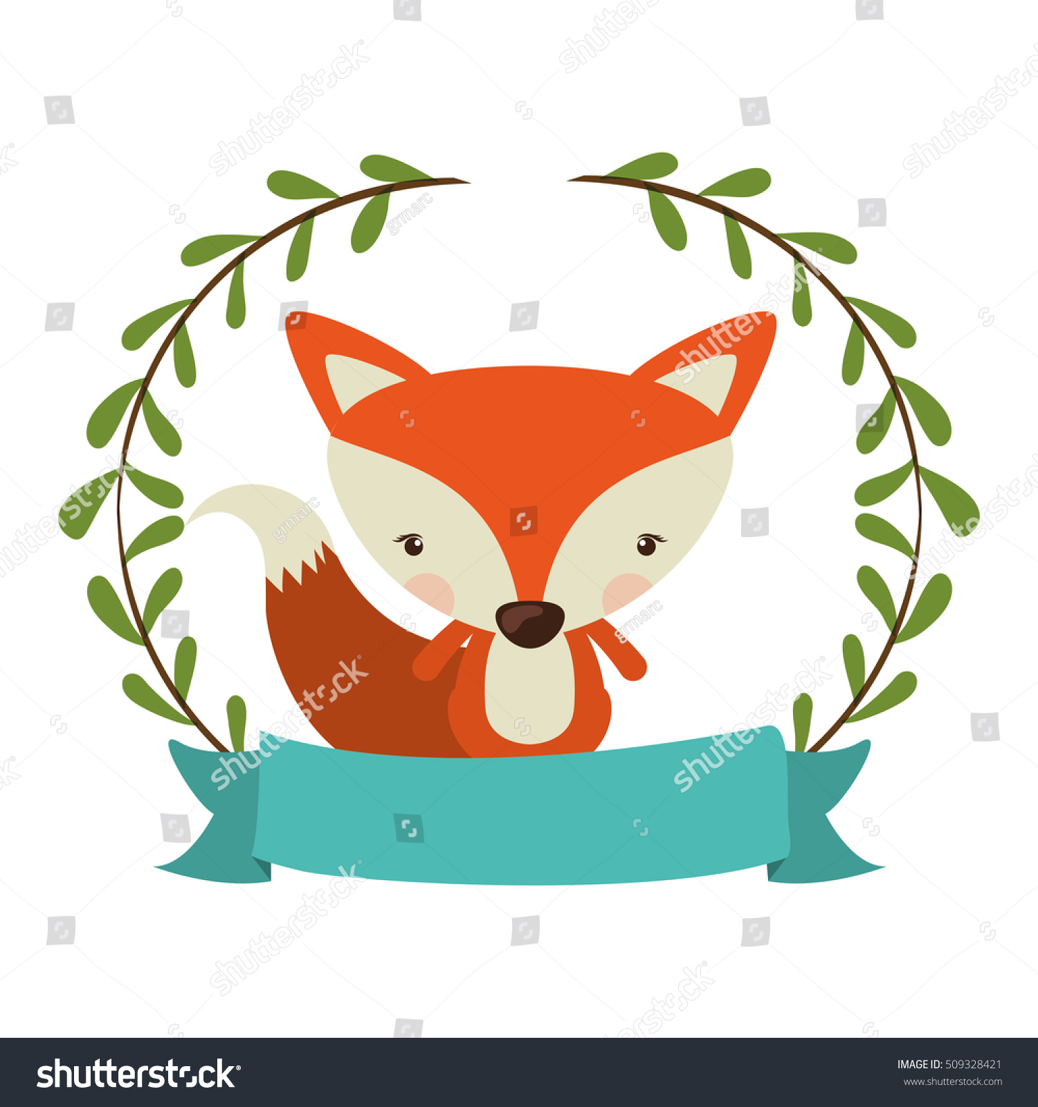 Vector illustration of Cute fox cartoon | Stock Vector | Colourbox