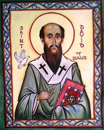 Men Saint Icons: St. David of Wales Icon | Monastery Icons