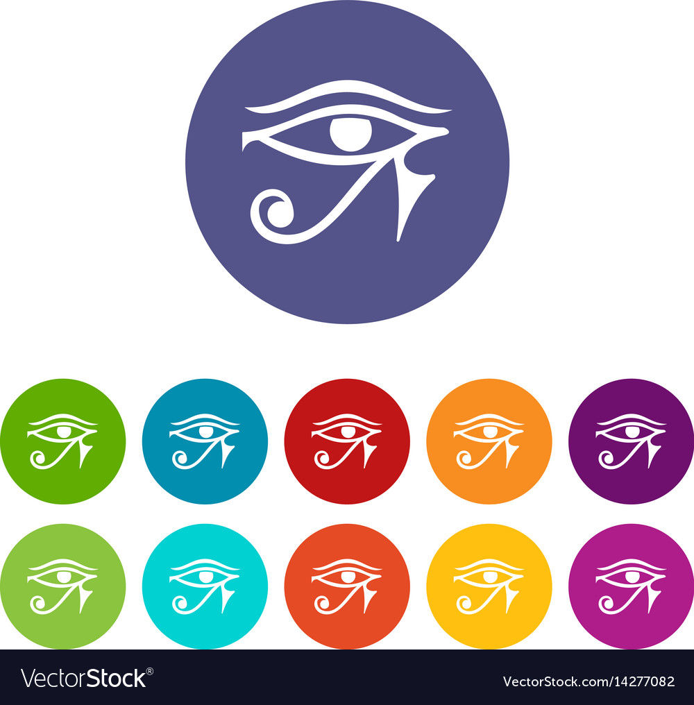 Eye of horus egypt deity icons 9 set Royalty Free Vector