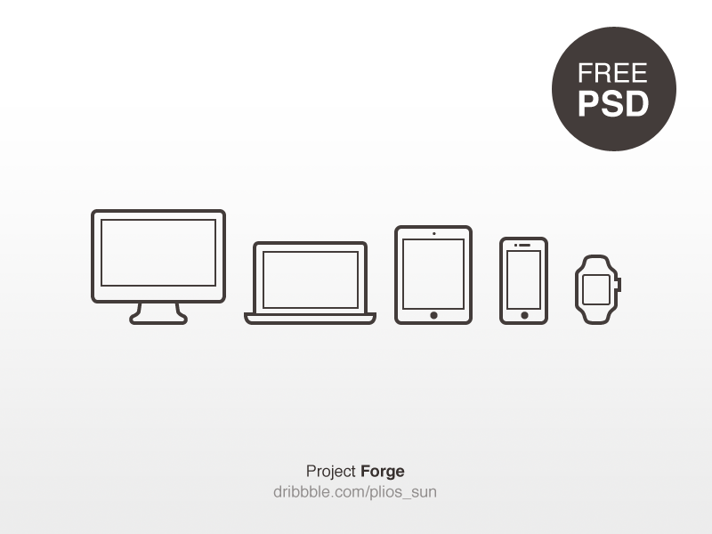 Minimal Apple Device Icons Freebie | Best PSD Freebies