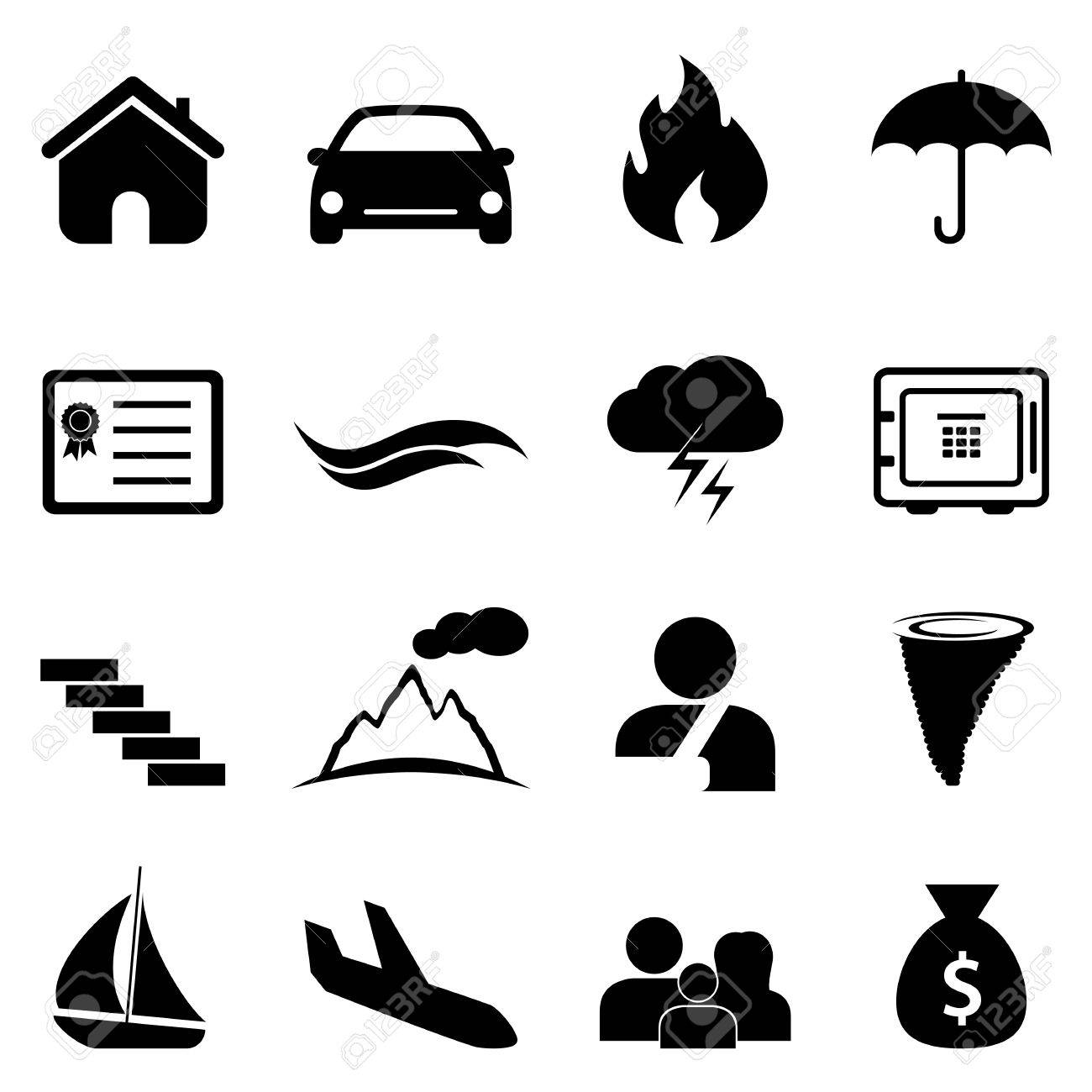 Natural disaster icons set in cartoon style isolated on white 