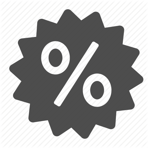 Discount label interface commercial symbol with percentage sign 