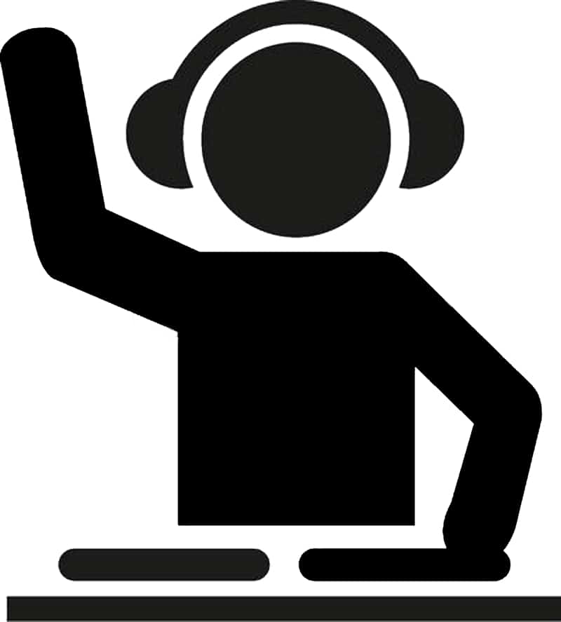 Musical disc and dj hand - Free music icons
