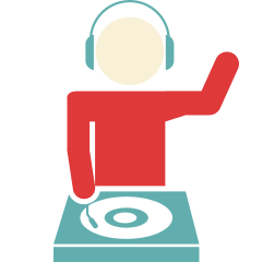 Dj hand on a vintage music disc Icons | Free Download