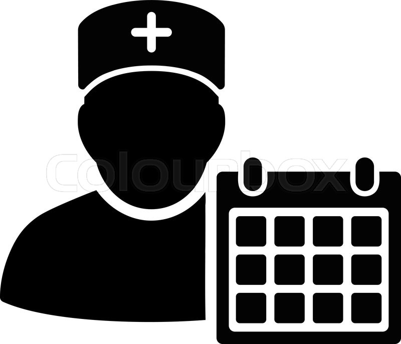 White Doctor icon on black button isolated on white | Stock Vector 