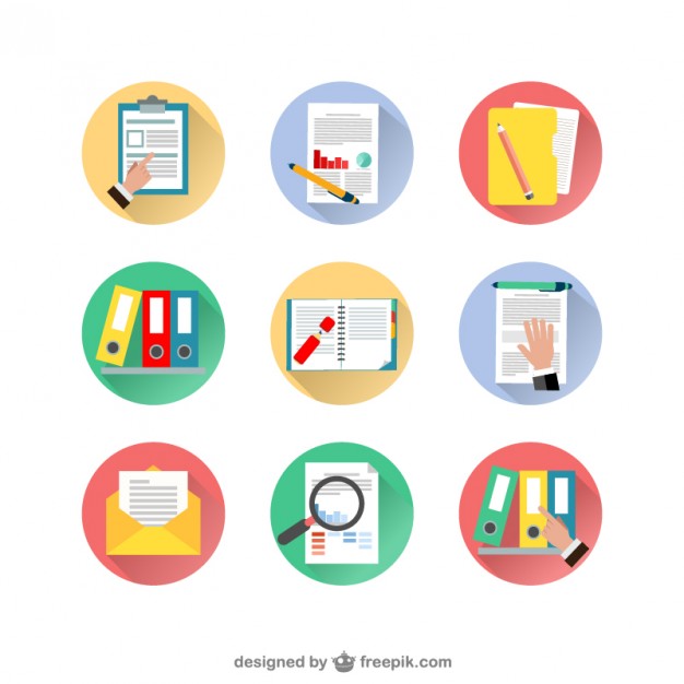 Document Vector Icons Set On Gray. Stock Vector - Illustration of 