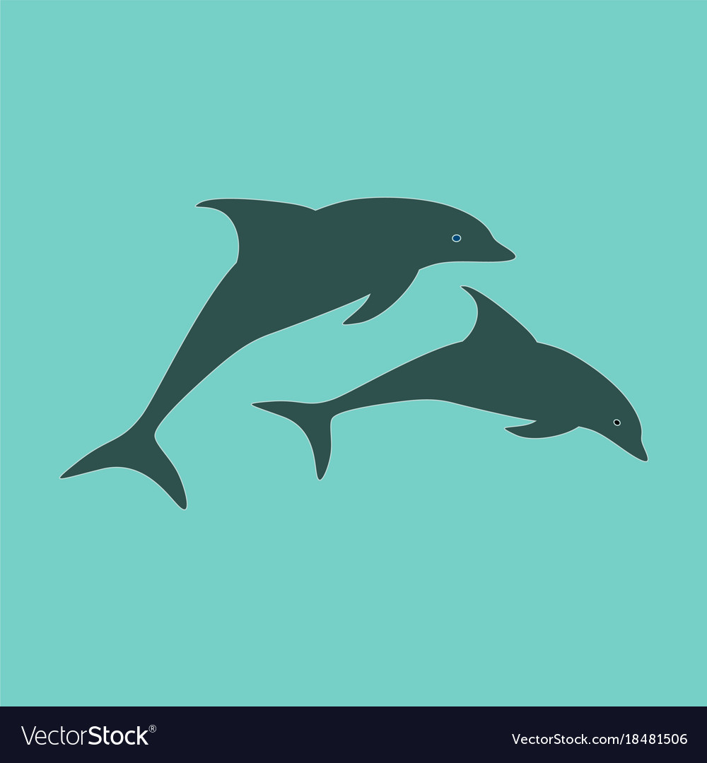Jumping dolphins icon Royalty Free Vector Image