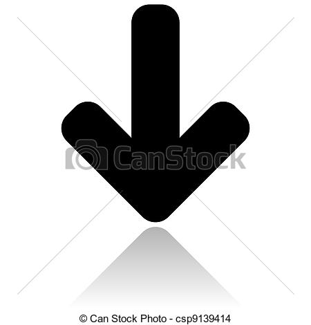 Black Down Arrow Vector Icon