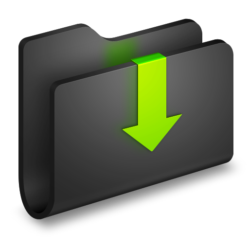 Black downloads icon - Free black folder icons