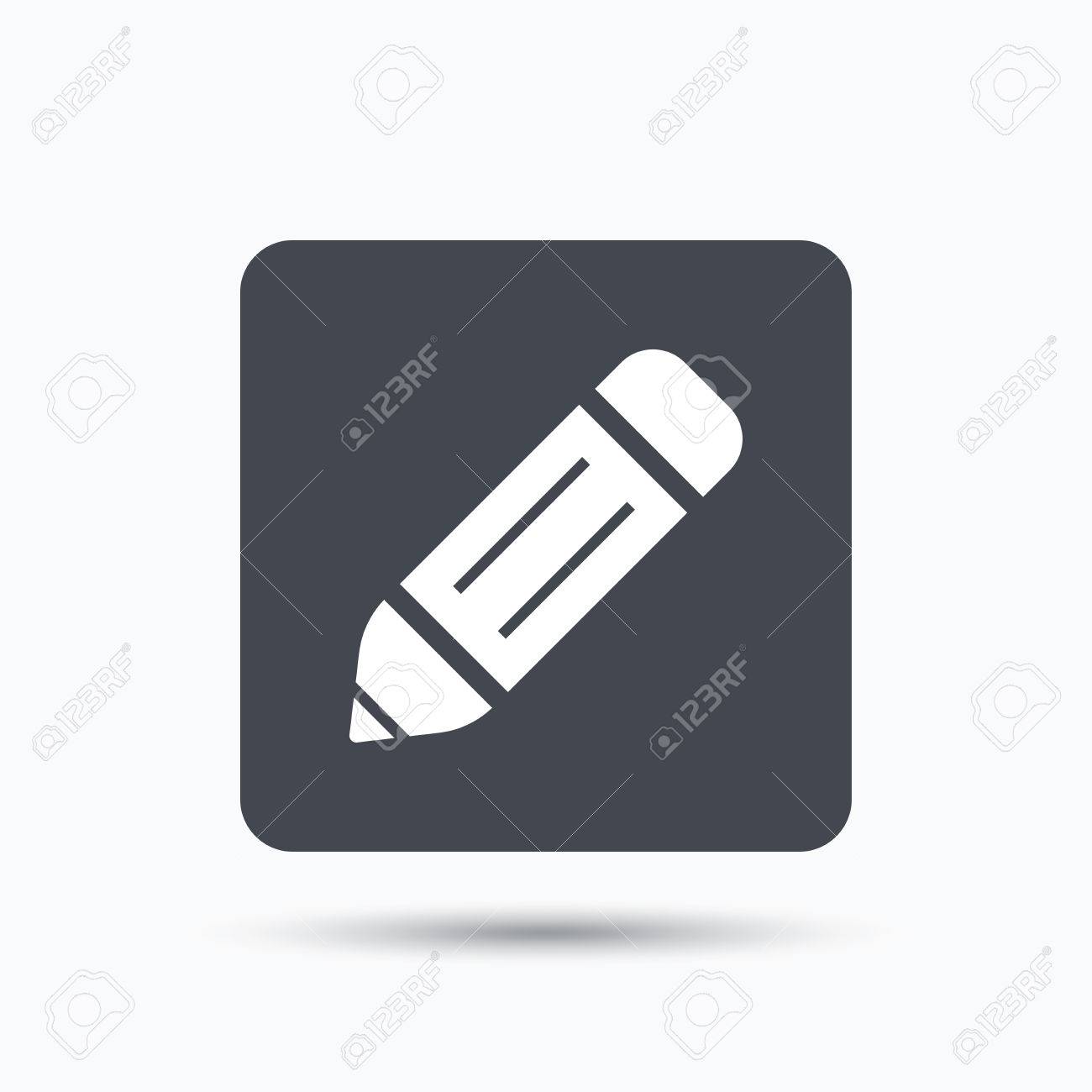 Edit Icon - vector colored rounded square shape Stock image and 