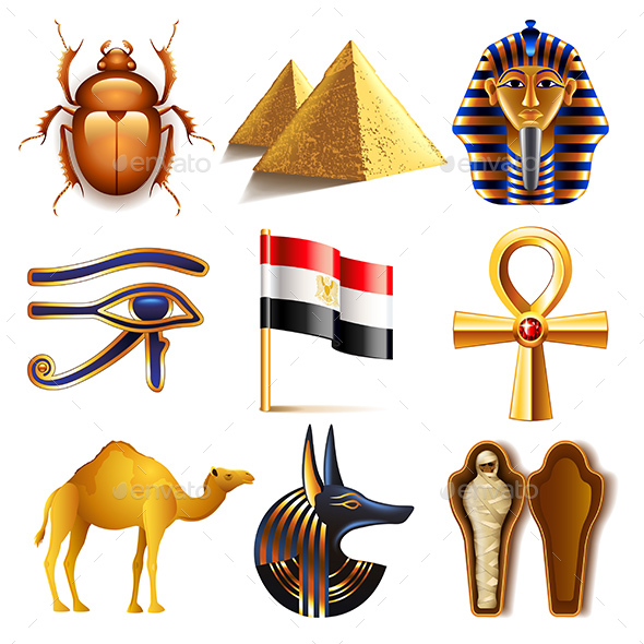 Egypt icon set. stock vector. Illustration of bird, egyptian 