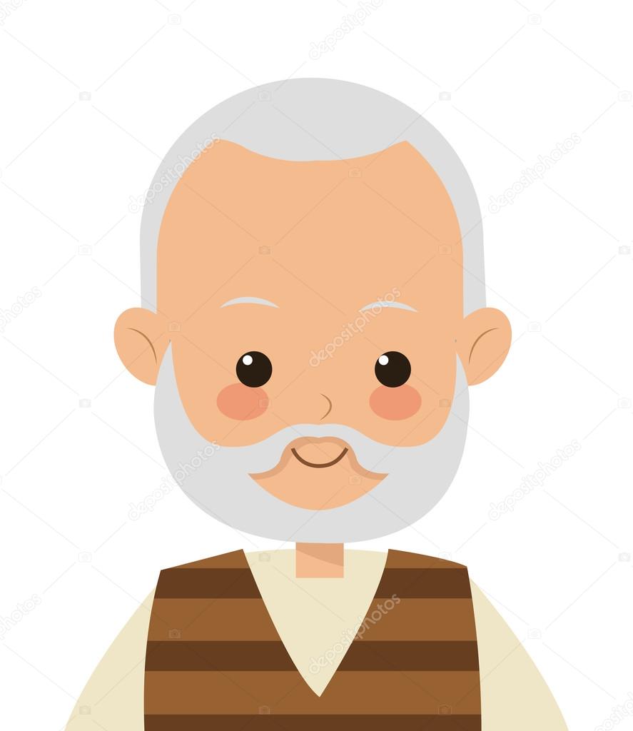Elder Icon.old Man.old Man With Walker.vector Illustration 
