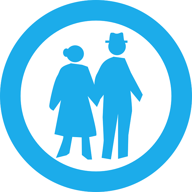 Elderly Couple Icon On Black And White Vector Backgrounds Vector 