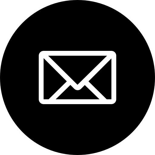 New email outline symbol in black circular button - Free interface 
