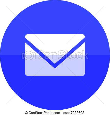 Raphael Mail Icon  Style: Flat Circle White On Blue