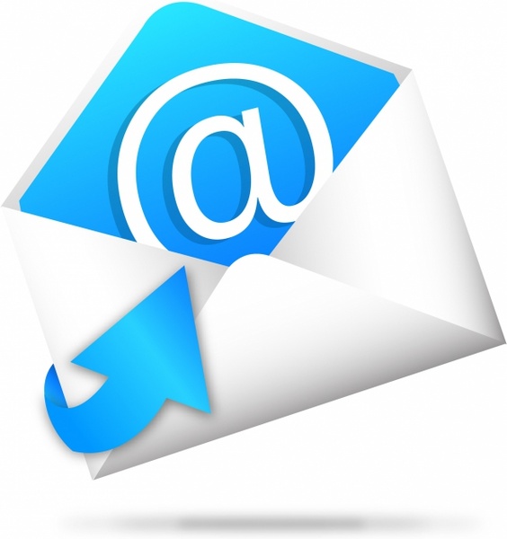 Email icon with blue arrow vector 01 - Web Icons free download