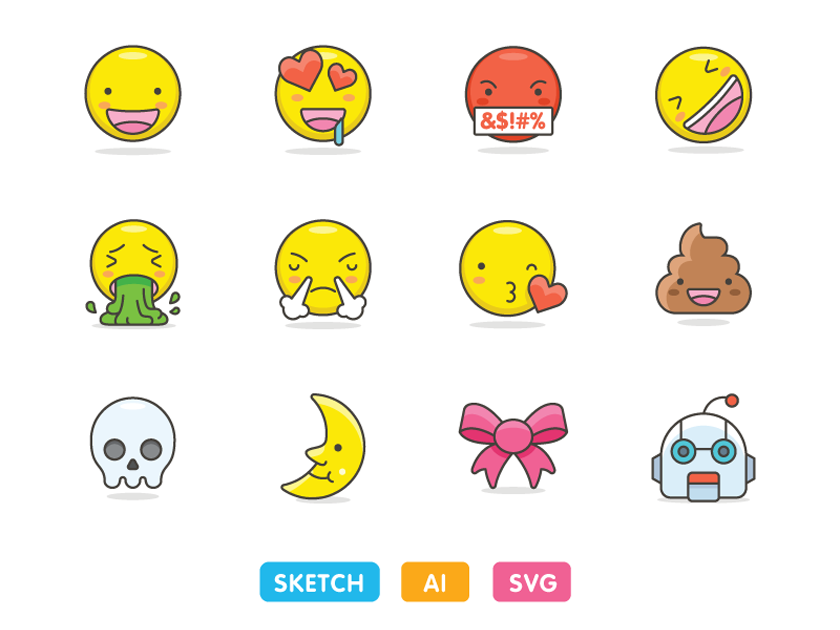 Free Emoji Icon Set - Fluxes Freebies