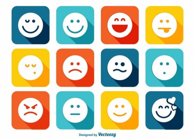 Colorful smiling cartoon face people emotion icon Vector Image