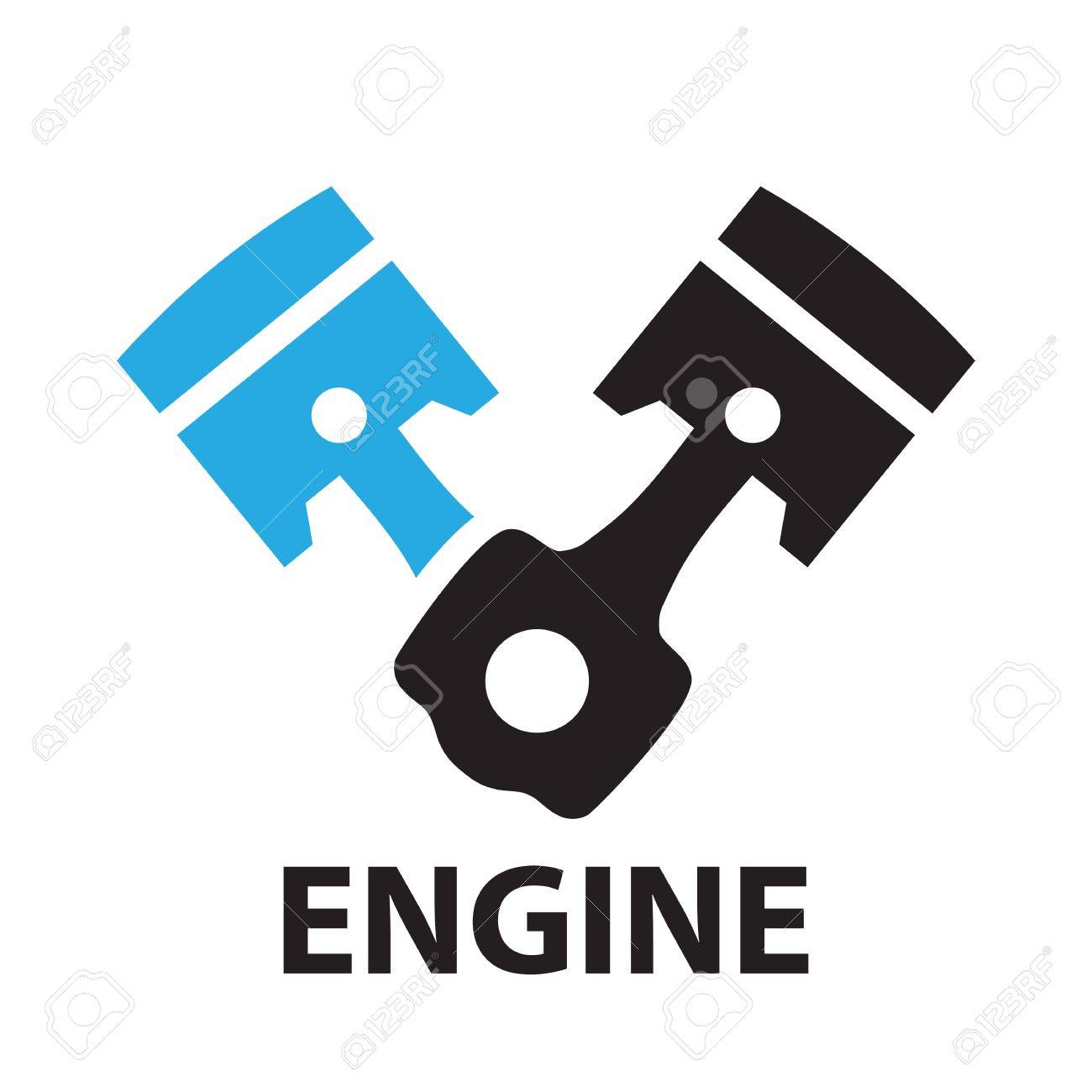 Engine Components vector icon. Picture style is bicolor flat gears 