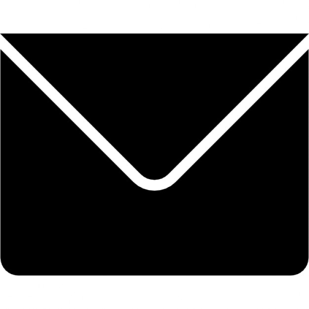 Open envelope icon black contour on a white background of 