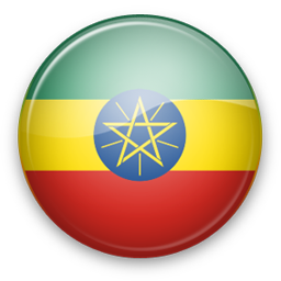 Round icon. Illustration of flag of Ethiopia