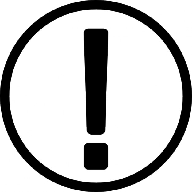 Flat Style Exclamation Mark Icon Warning Sign Attention Button 