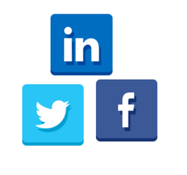 Twitter, Facebook, Google Plus and Linkedin Icons  AI Vector 